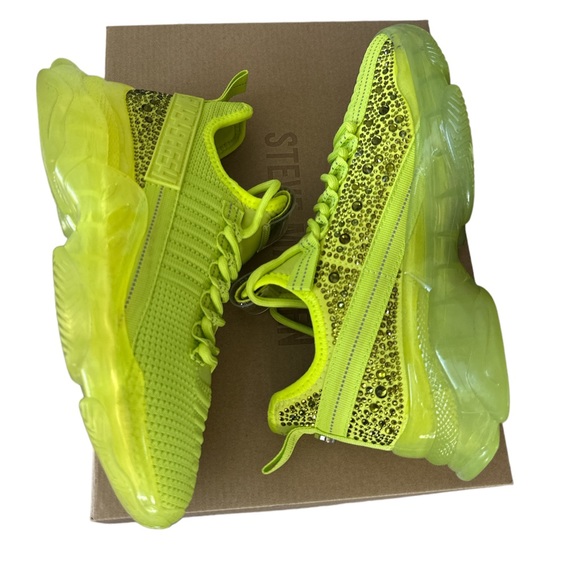 Steve Madden Shoes - Steve Madden Maxima Lime Green Rhinestone Chunky Sneakers